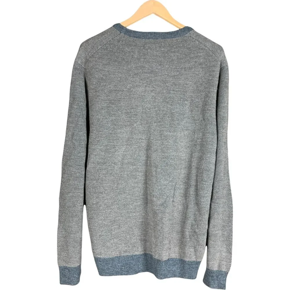 Nordstrom Toscano Blue Merino Wool Crewneck Sweater XL Quiet Luxury $79 NEW - Picture 3 of 4